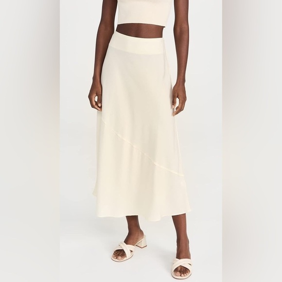 New Apiece Apart Ami Slip Skirt Cream Midi Quiet Luxury Coastal Sz 4